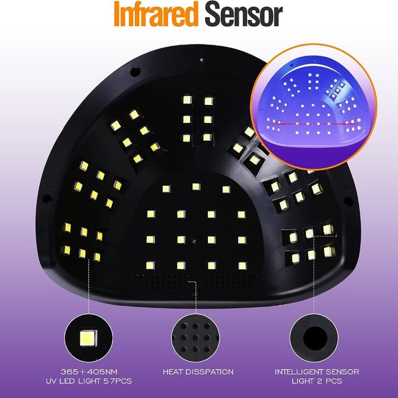 UV LED Gel Nail Art Manicure Lamp Dryer 256W Sleek Corded Plug-in with Handle - Picture 2 of 6